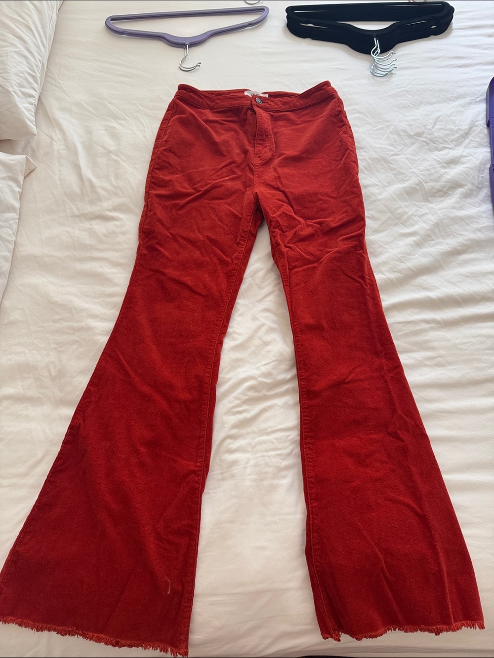 Cello Red Boot Cut Corduroy Pants